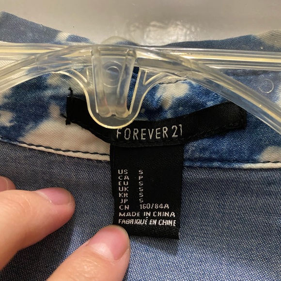 tye dye jean long sleeve cover up - Picture 3 of 3